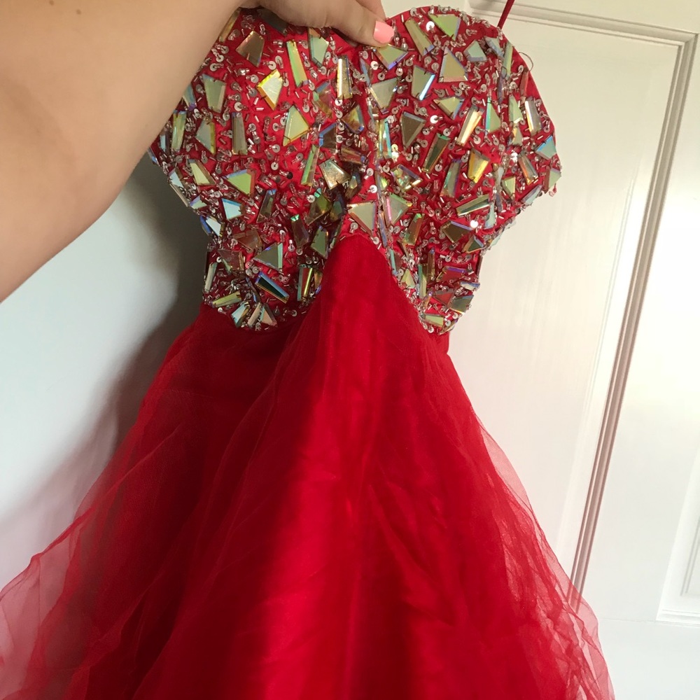 Short red dress